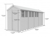 5ft x 17ft Apex Shed