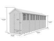 5ft x 20ft Apex Shed