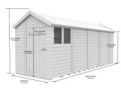 6ft x 19ft Apex Shed