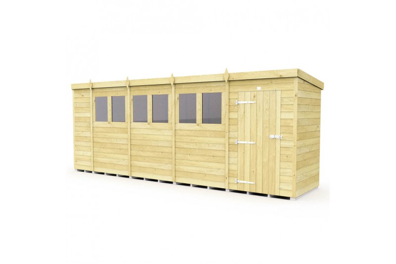 18ft x 4ft Pent Shed