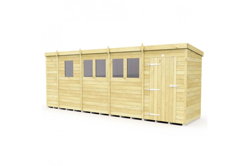 17ft x 4ft Pent Shed