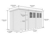 12ft x 5ft Pent Shed