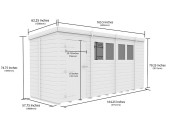 14ft x 5ft Pent Shed