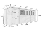 18ft x 5ft Pent Shed