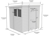 5ft x 6ft Pent Shed