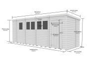 17ft x 7ft Pent Shed