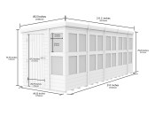18ft x 6ft Pent Potting Shed