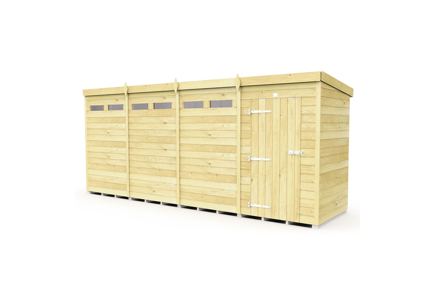 16ft x 4ft Pent Security Shed