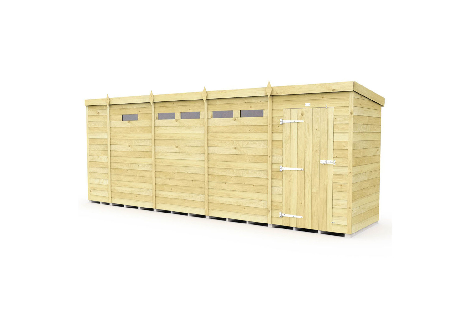 17ft x 4ft Pent Security Shed