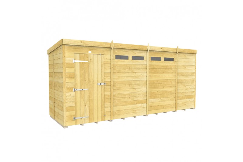15ft x 5ft Pent Security Shed