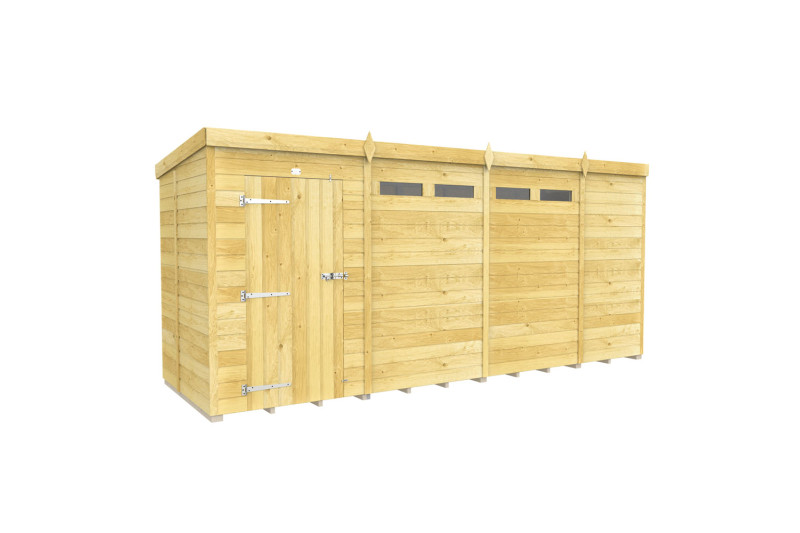 15ft x 5ft Pent Security Shed