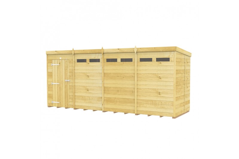 16ft x 5ft Pent Security Shed