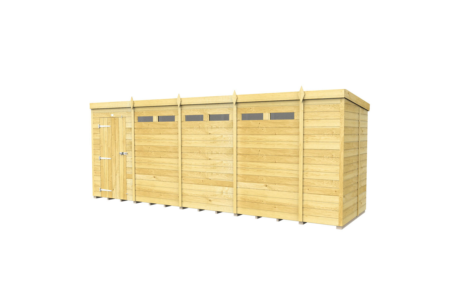 18ft x 5ft Pent Security Shed