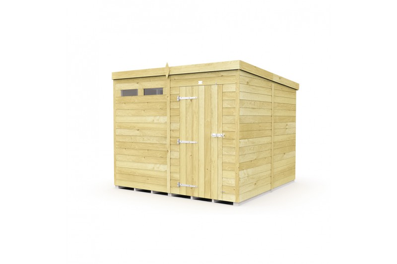 8ft x 8ft Pent Security Shed