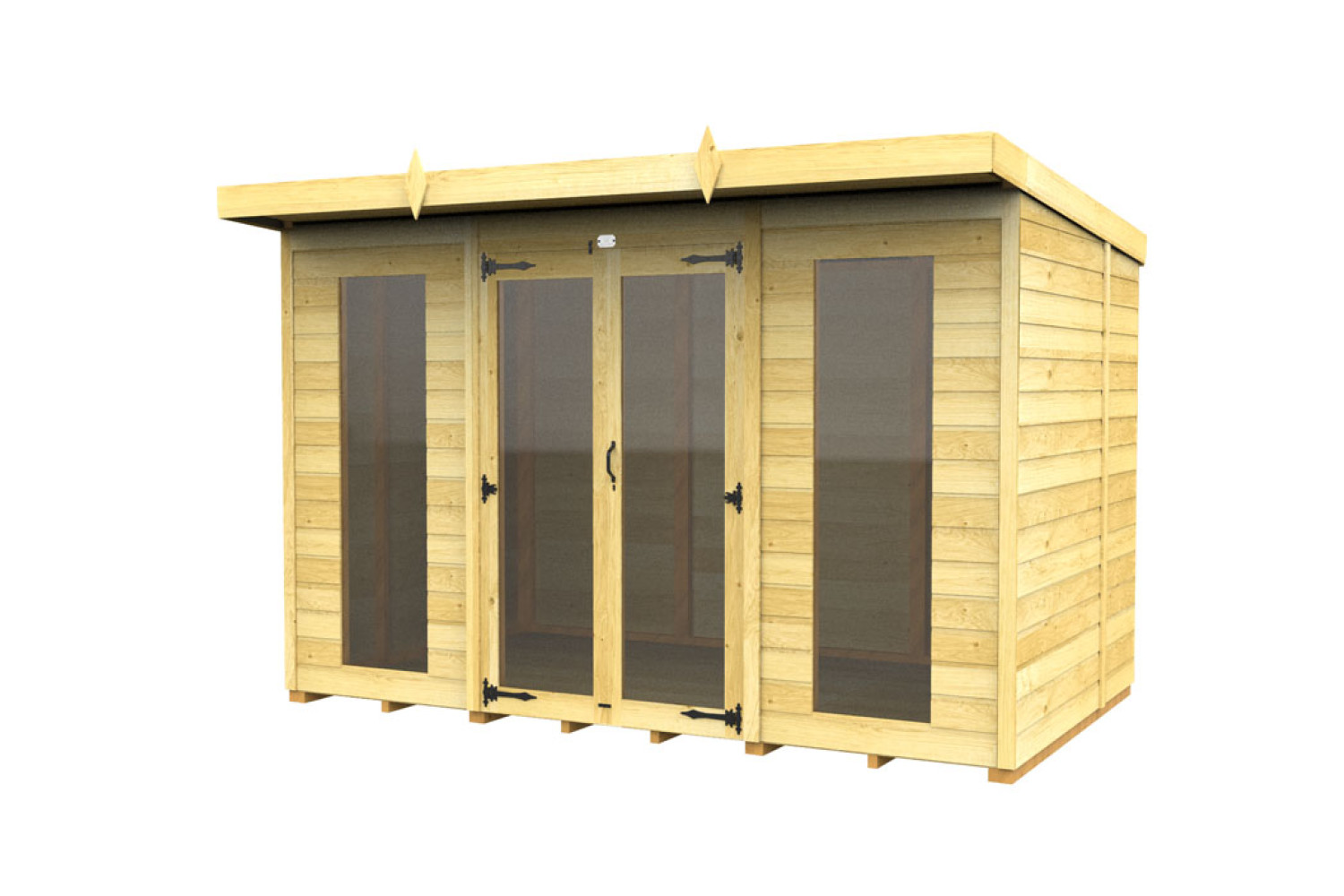 10ft x 6ft Pent Summer House (Full Height Window)