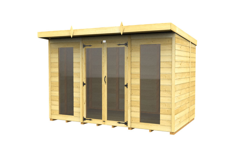 10ft x 8ft Pent Summer House (Full Height Window)