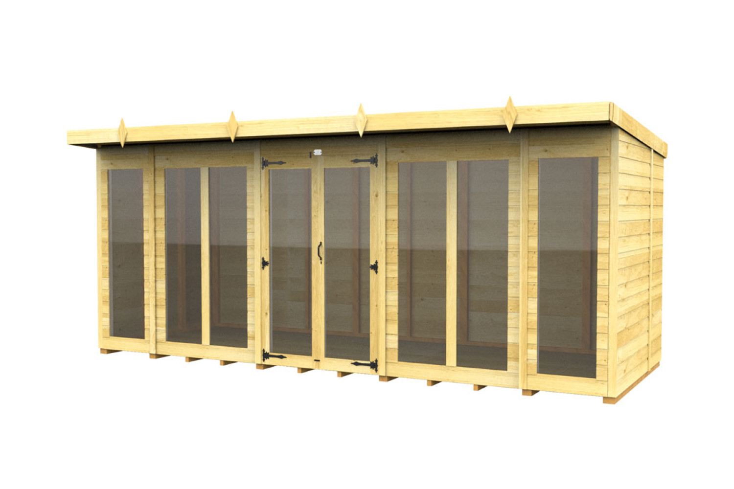 16ft x 5ft Pent Summer House (Full Height Window)