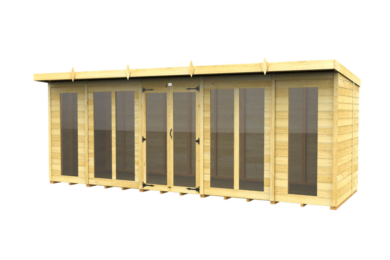 18ft x 7ft Pent Summer House (Full Height Window)