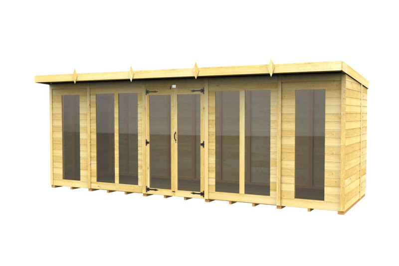 18ft x 8ft Pent Summer House (Full Height Window)