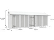 8ft x 20ft Apex Summer House (Full Height Window)
