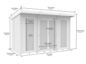 10ft x 6ft Pent Summer House (Full Height Window)
