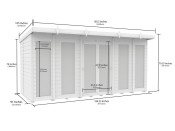 14ft x 8ft Pent Summer House (Full Height Window)