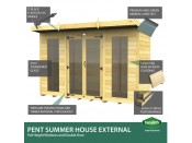 18ft x 4ft Pent Summer House (Full Height Window)
