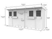 14ft x 4ft Pent Summer Shed
