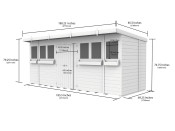 16ft x 6ft Pent Summer Shed