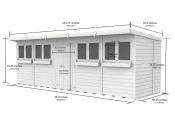 20ft x 6ft Pent Summer Shed