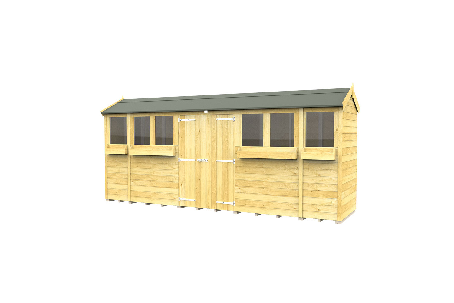 4ft x 16ft Apex Summer Shed