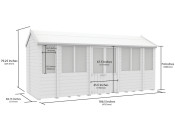 7ft x 16ft Apex Summer Shed