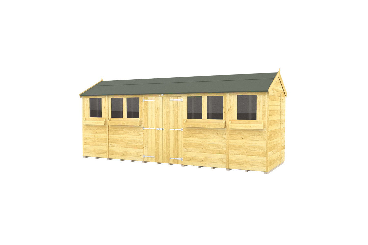 7ft x 18ft Apex Summer Shed